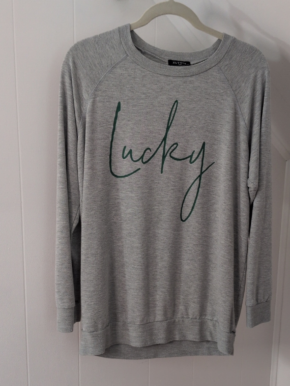 Zutter Gray "Lucky" Pullover Sweatshirt